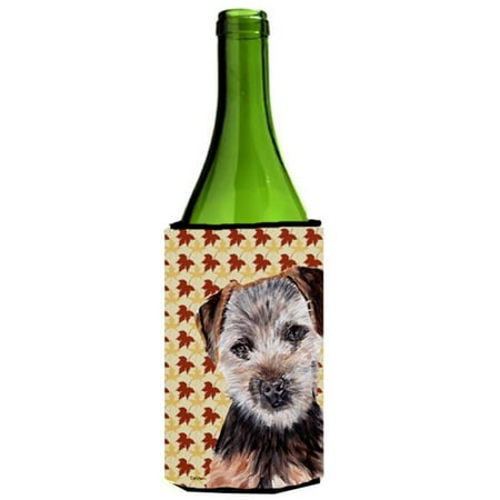 

Norfolk Terrier Puppy Fall Leaves Wine bottle sleeve Hugger 24 Oz.