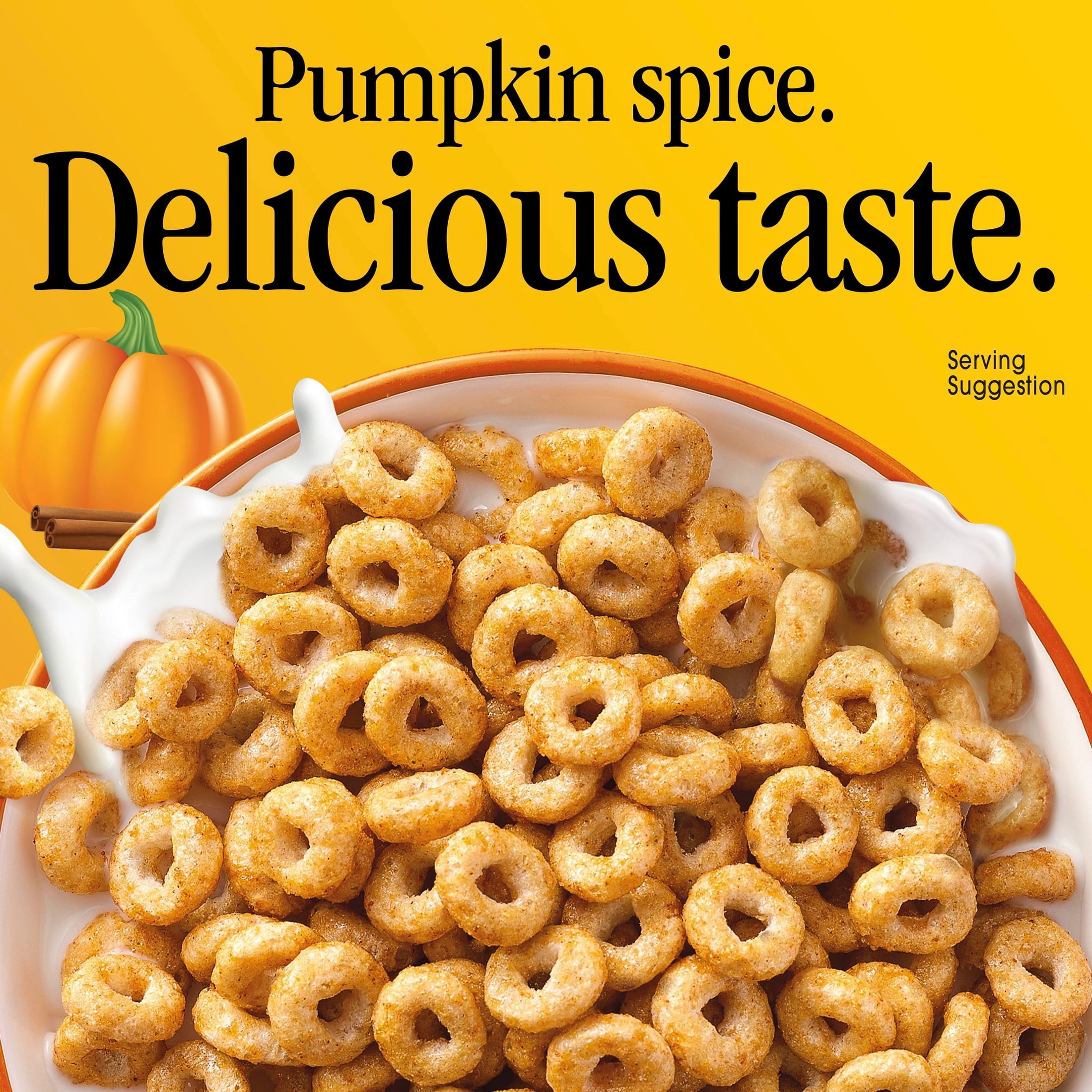 Pumpkin Spice Cheerios Gluten Free Breakfast Cereal, Whole Grain, Family Size, 18.5 oz