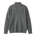 thumbnail image 6 of TKKCS Mens Mock Neck Ribbed Knit Sweater Long Sleeve Fall Winter Casual Loose Fit Soft Warm Pullover Sweaters Dark Gray M, 6 of 6