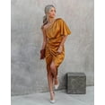 thumbnail image 4 of Robe Midi Unie pour Femme en Satin Moulante Coupe Crayon - Hy, 4 of 4