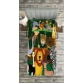 thumbnail image 3 of Ambesonne Zoo Quilted Bedspread Set 2 Pcs, Exotic Jungle Cheerful Fun, Twin Size, Multicolor, 3 of 3