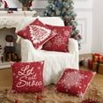 thumbnail image 2 of Christmas Pillow Covers 18x18 Inch Set of 4 Farmhouse Red Pillow Covers Holiday Decorations Winter Decorative Throw Pillow Cases Polyester Linen Fabric Pillowcases for Sofa Couch, 2 of 7