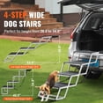 thumbnail image 2 of Dog Car Steps 4 Step, Wide Portable Dog Stairs for Trucks & SUVs, Folding Pet Steps with Non-Slip Surface, Lightweight Aluminum, Supports Up to 250lbs, 2 of 7