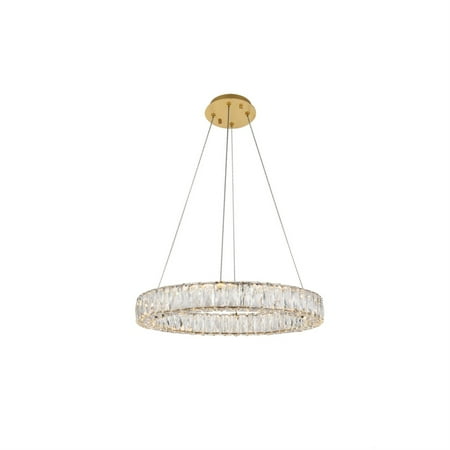 

Monroe Integrated LED chip light gold Chandelier Clear Royal Cut Crystal