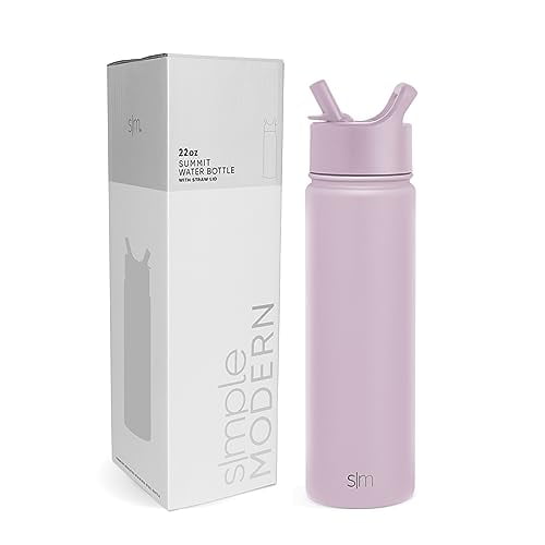 Botella de agua Simple Modern Summit con aislamiento al vacío con pajita