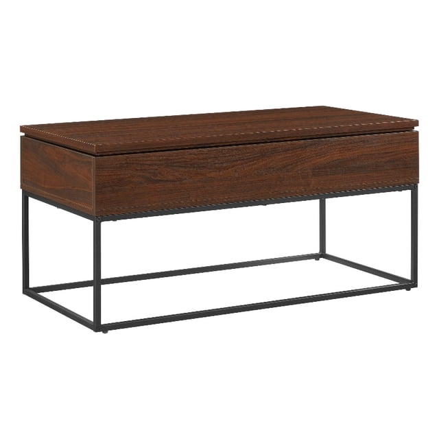 40" Wood and Metal Lift Top Coffee Table - Dark Walnut