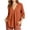 Orange, variant on Vivianyo HD Women's V Neck Pleated Front Blouse, Curved Hem Cuffed Three Quarter Sleeve Shirt for Women, Spring Fall Loose Flowy Top for Office Casual and Weekend Brunch, Sizes S-2XL