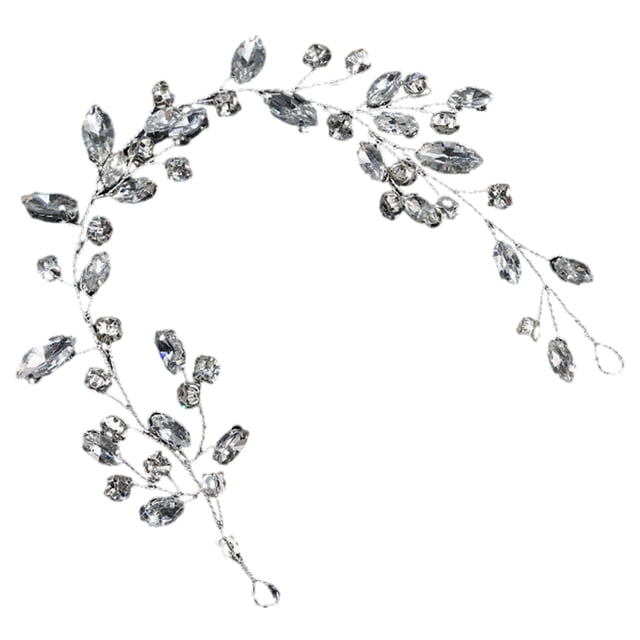 Enredadera para el pelo de novia con cristales y diamantes de imitación plateados, accesorios para el pelo de novia para mujeres y niñas
