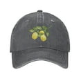 thumbnail image 2 of XMXT Cotton Baseball Cap, Three Watercolor Lemons Mens Baseball Hats, Deep Heather, 2 of 9