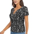 thumbnail image 2 of Wukai Daisies Flowers Casual V-Neck Graphic Tees for Women: Lightweight and Breathable Summer Tops with Stylish Design-Small, 2 of 8