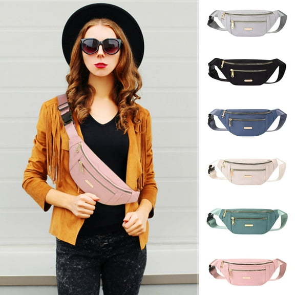 Taotanxi Fanny Pack Waist Pack for Women, Fashion Waist Bag With Adjustable Strap for Travel Sports Running White