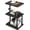 Black, variant on 360° Swivel Height Adjustable Side Table, C Shaped End Table for Small Spaces Sofa/Bed, with Storage Shelf, 3-Tier Night Stand for Living Room, Bedroom,Retro Brown UTVT006H