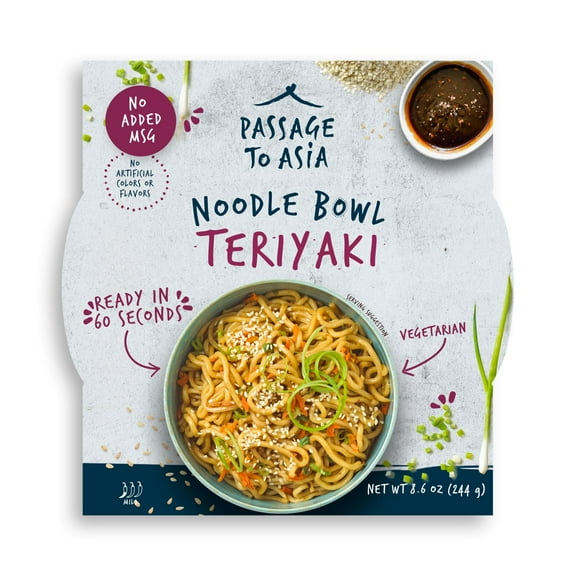 Passage to Asia Teriyaki Noodle Bowl, 8.6 oz, Shelf Stable