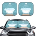 thumbnail image 2 of Fotbe Bathtub with Soap Bubbles Juego de 2 Piezas de Parasoles para Parabrisas | Bloqueador Solar para Auto | Accesorios Plegables para Protección Solar Interior-Medium, 2 of 6