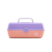 Claire's Features - Caboodles Makeup Case, Pretty in Petite Tote, Medium Organizer Storage Box with Mirror, Purple & Orange: 9 x 5.5 x 3.8 inches
