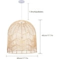thumbnail image 4 of Arturesthome Hanging Ceiling Light Fixture for Kitchen, Handmade Rattan Pendant Lighting Basket Lampshades Chandelier Decoration for Living Room - 45cmx45cm, 4 of 12