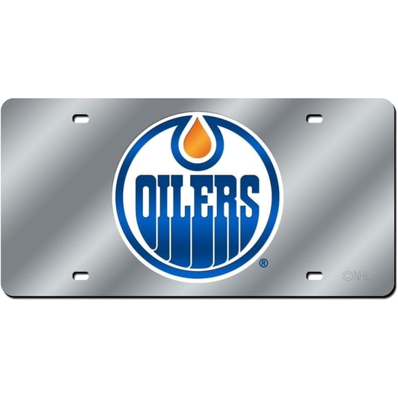 Edmonton Hockey Oilers Acrylic License Plate Laser Tag