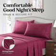 thumbnail image 3 of Striped Bed Sheet Set 1800 Luxury Soft Microfiber Deep Pocket 4-Piece Bedding Set - Wrinkle, Stain, Fade Resistant - Burgundy Full, 3 of 4