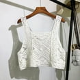 thumbnail image 2 of YCNYCHCHY Women Vintage French Crochet Sleeveless Camisole Summer Hollow Knit Floral Crop Top Sexy V-Neck Beach Mini Vest Fairy Clothes, 2 of 6