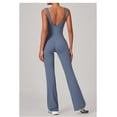 thumbnail image 5 of SKQIT Flare Workout Jumpsuits for Women One Piece Sleeveless Scrunch Butt Lifting Gym Bodysuit Sexy Backless Yoga Outfits, 5 of 7