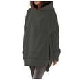 thumbnail image 1 of Birdeem Mode Femmes Décontracté Manches Longues Col Rond Poches Solides Chandails en Molleton à Capuche Hauts Blouse, 1 of 1