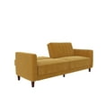 DHP Pin Tufted Transitional Futon, Mustard Yellow Velvet