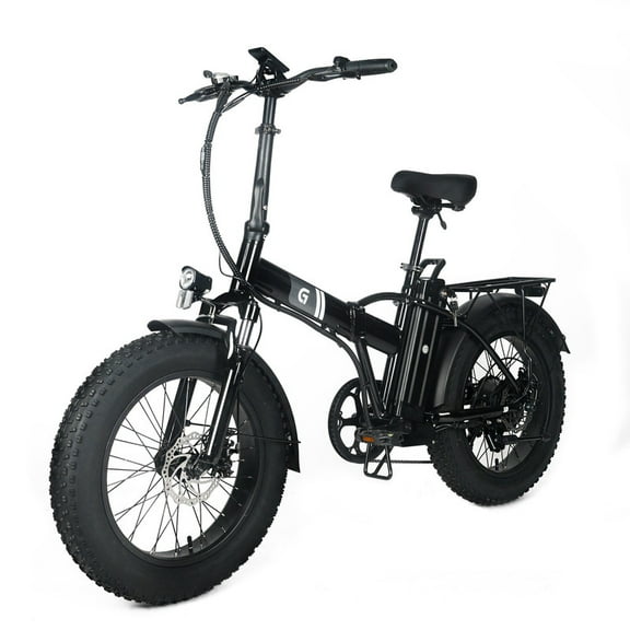 Patikuin Folding Electric Bike for Adults with 20" x 4.0 Fat Tire, 48V Removable Lithium Battery, Peak 750W Folding Ebike for Commuting and Riding, 6 Levels of Pedal Assist, Large LCD Display