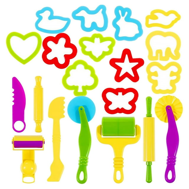 DIY Mould Set Various Styles Tools Set Kids Tools Kit Cutters 20PCS Mini Clays Toolskids Toys Animal Mould Roller Rolling Pin Tool Toy