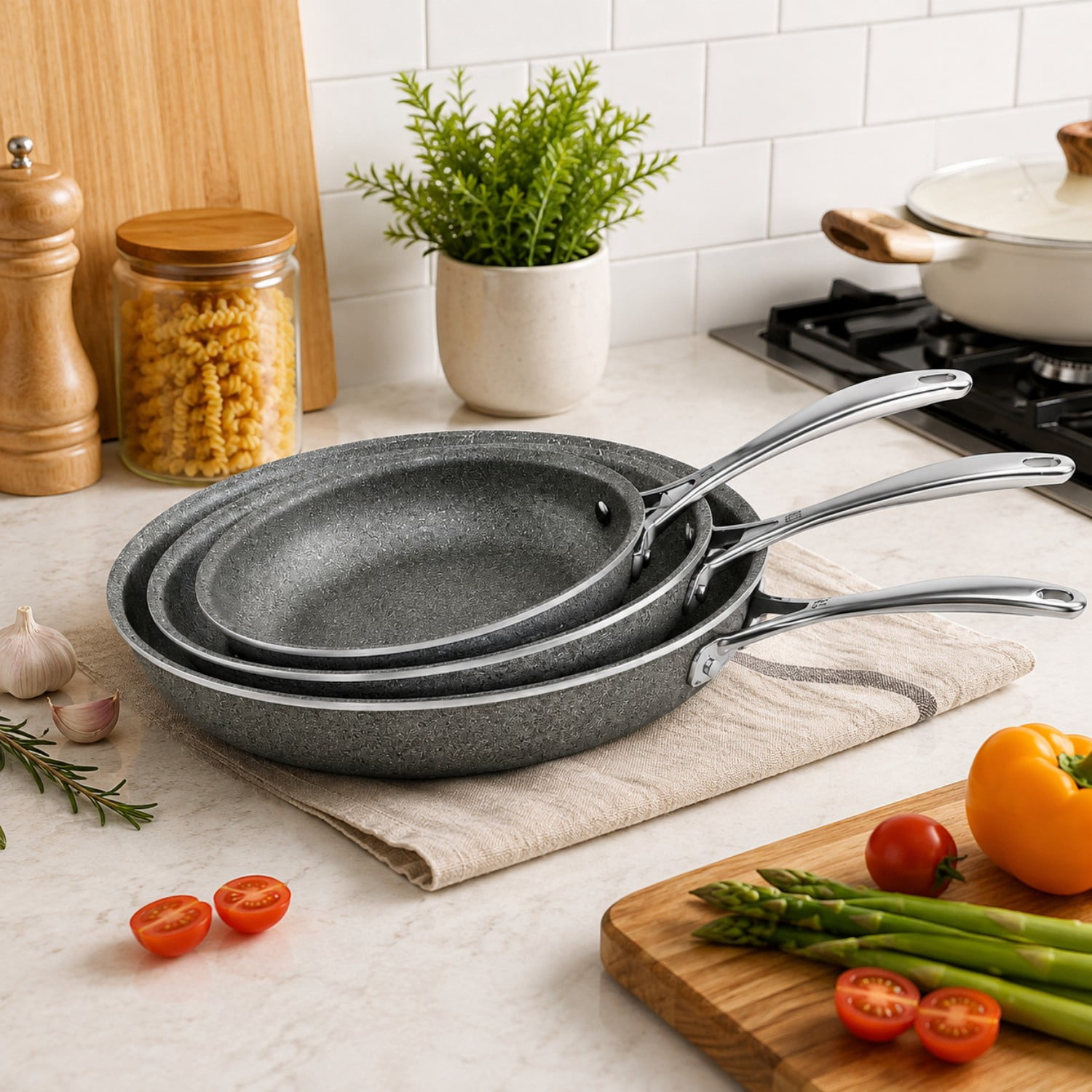 Henckels Capri Granitium Cookware 3-Piece Non-Stick Skillet Set