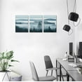 thumbnail image 2 of Foggy Forest Canvas Wall Art Indigo Misty Forest Pictures Blue Grey Abstract Mountain Trees Painting Artwork Nature Scene Canvas Art for Living Room Bedroom Home Wall Decor 12" x 16" x 3Piece, 2 of 6