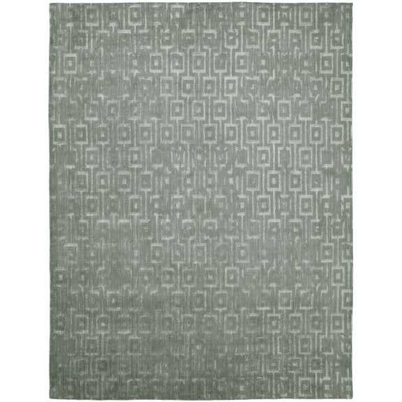 K2 Floor Style Gramercy Grey Zinc Hand Made Wool & Silketteâ„¢ Area Rug