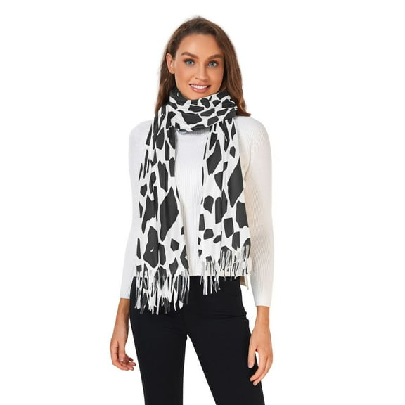 Winter Scarves for Women Cow Print Fashion Pashmina Shawl Wraps Long Blanket Scarf for Fall Spring