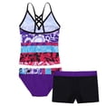 thumbnail image 2 of Nyeemya Tankinis Swimsuit Girls 3PCS Sleeveless Tank Top with Briefs and Shorts Sets Kids Floral Bathing Suit Purple 8, 2 of 7