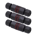 thumbnail image 3 of DEWIN 3 uds Conector de Cable Impermeable 3 Pines Recto a través IP68 Conector Impermeable para Fuentes de Luces LED para Exteriores, 3 of 5