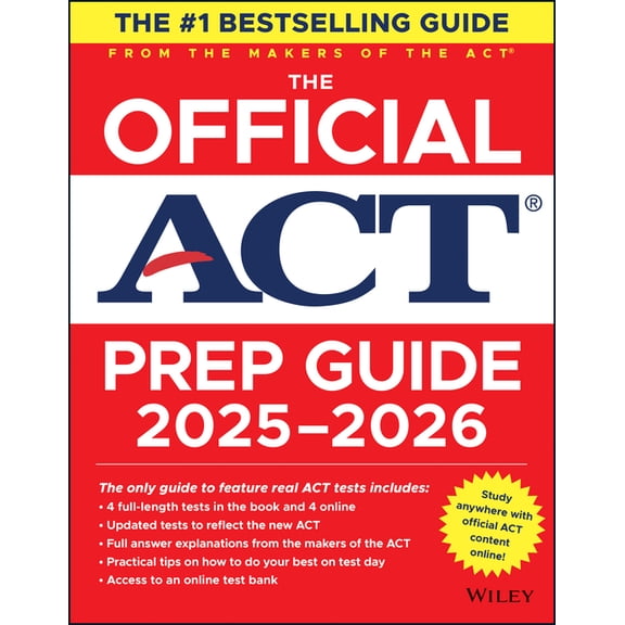 The Official ACT Prep Guide 2025 - 2026: Book Online Course, (Paperback)
