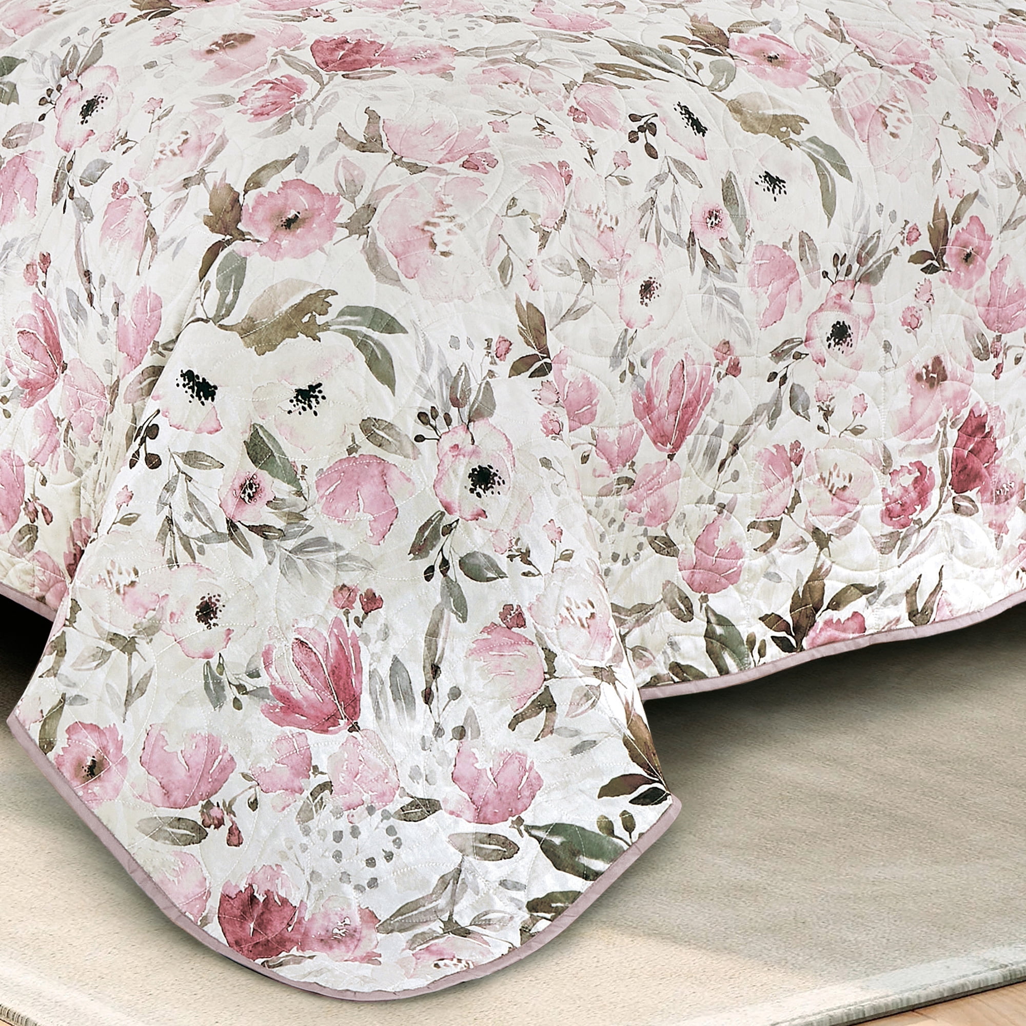 Evjk 3-Piece Decorative Lightweight Bedspread Set – Reversible, Microfiber with Minimalist Print, Queen