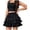 A-Black440, variant on Wxolcjlv Women's Ruffle Tiered Mini Skort Elastic Waist Party Flared Skorts