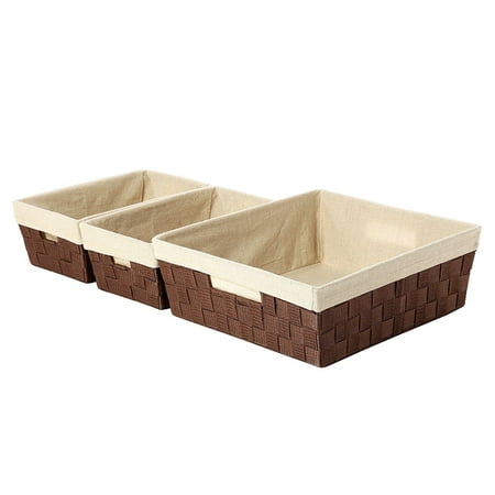 Fabric Storage Containers Bins Cube Decorative Fabric Storage Containers Bins Cube Decorative Organizer Nesting Baskets Brown Large 15 5 X 13 Inches Small 12 7 4