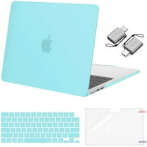 MOSISO Compatible with 2025-2022 MacBook Air 13.6 inch Case M4 A3240 M3 A3113 M2 A2681, Plastic Hard Shell Case&Keyboard Cover&Screen Protector&Type C Adapter 2 Pack, Turquoise