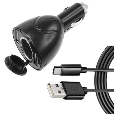 6ft Type-C Cable 2-Port USB Charger for TCL 4X 5G 40 X 5G/NxtPaper - Power Cord DC Socket Splitter USB-C Wire Adapter