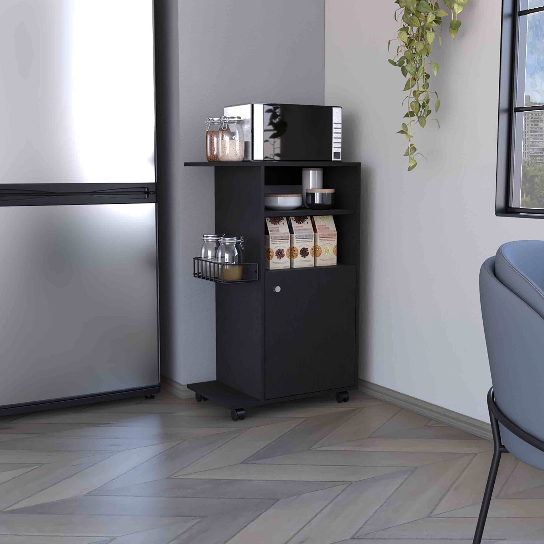Hodedah Microwave Kitchen Cart, Beech - Walmart.com