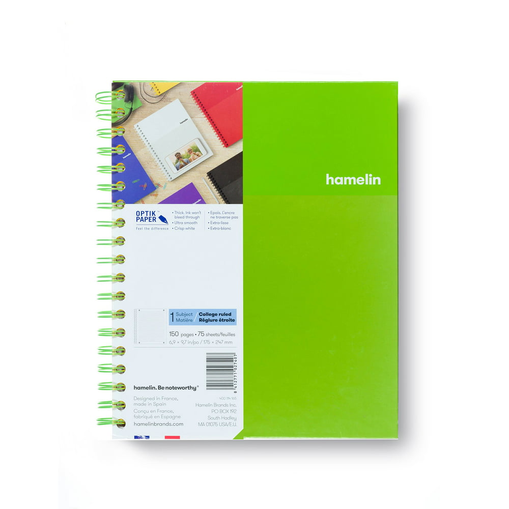 1 Subject Spiral Notebook, College Ruled, 7x10in, EMERALD
