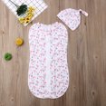 thumbnail image 2 of Gupgi Newborn Infant Baby Cartoon Animal Zipper Swaddle Wrap Blanket + Hat, 2 of 10