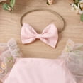 thumbnail image 5 of IBTOM CASTLE Newborn Toddler Baby Girls Fall Outfit Butterfly Romper Princess Dress with Headband 1st Birthday Cake Smash Clothes for Photo Shoot 6-12 Months Pink Flower, 5 of 8