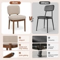 thumbnail image 5 of ClinQ Dining Chairs Set of 2, Boucle Upholstered Seat with Wood Legs and Curved Back, Modern Accent Seating for Kitchen, Dining Room, Beige, 5 of 6