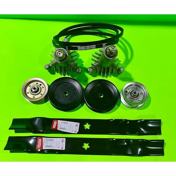 Deck Rebuild Kit for Husqvarna 42" YTH1842 Blades Spindles Pulleys Idlers Belt