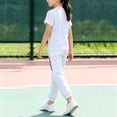 thumbnail image 5 of ITSAME Girls Athletic Outfits 2-Piece Quick-Dry Short Sleeve T-Shirt & Tapered Pants Kids Sportswear Set White Size 5T, 5 of 5