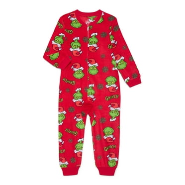 The Grinch Kids Christmas Onesie Union Suit Pajamas, Sizes 4-12