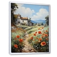 thumbnail image 2 of Designart "Poppy landscape In Farm" Floral & Botanical Floater Framed Wall Art Living Room, 2 of 7