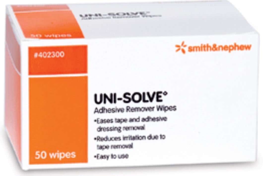 Uni-Solve Adhesive Remover Wipes- Smith & Nephew- - 4 Box of 50 200 total  402300